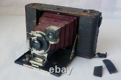 1908-1909 KODAK No. 3 Folding Hawk-Eye Model 5 Camera- RED Bellows
