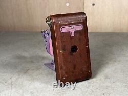 Antique KODAK Petite Vest Pocket Folding Camera Purple Pink Bellows Nice