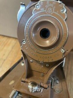 Antique Kodak Camera Rainbow Hawk Eye No 2A Folding Model B Brown Vintage Photo