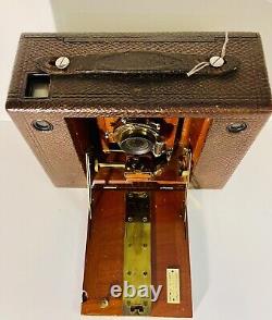 Antique Kodak No. 4 Cartridge Model E Folding Camera with Bausch & Lomb Brass Lens