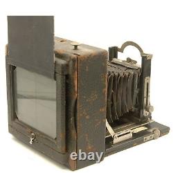 Black Lacquered 4x5 Kodak Camera, Vintage Wooden Large Format Folding Camera