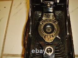 EASTMAN KODAK No. 2A Folding Cartridge Hawk-Eye Model Brownie Cameras Black