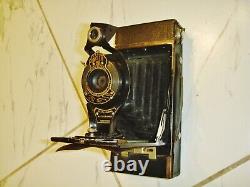 EASTMAN KODAK No. 2A Folding Cartridge Hawk-Eye Model Brownie Cameras Black