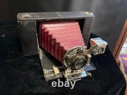 Eastman Kodak No. 3A Folding Hawkeye Model 1 1908 Vintage Red Bellows Camera