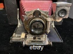 Eastman Kodak No. 3A Folding Hawkeye Model 1 1908 Vintage Red Bellows Camera