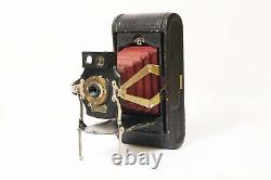 F97406 No. 1A Folding Pocket Kodak Model B Twin Finders & Burgundy Bellows