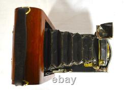 Folding Camera Antique Kodak # 3a Autographic Folding Pocket Model H Sapele Wood