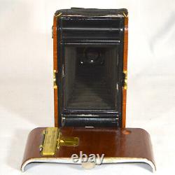 Folding Camera Antique Kodak # 3a Autographic Folding Pocket Model H Sapele Wood