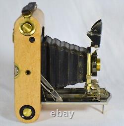 Folding Camera Antique Kodak No. 3 Folding Pocket Model H Custom B. E. Maple Wood