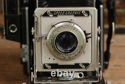 Graflex Speed Graphic 3x4 Kodak 127mm Ektar f/4.7 Lens + Extras