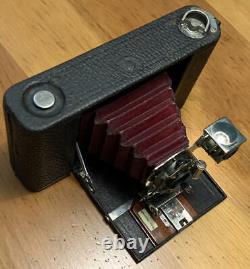 Kodak #3 Folding Hawkeye Model 7 antique wood Camera red bellows Blair 1910