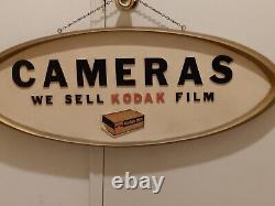 Kodak & Camera Dealer Sign 13 X 34 Vintage