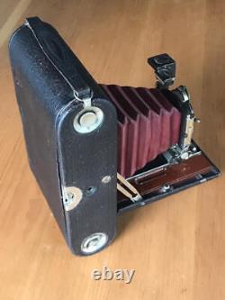 Kodak No 4 Folding Camera B Antique red bellows brass lens wooden 1909 Denver CO