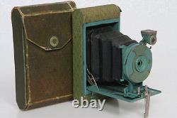 Kodak Petite Camera, antique folding aqua green color with case