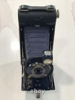 Kodak Pocket Junior #1-A Folding Camera Blue Bellows Vintage 1926