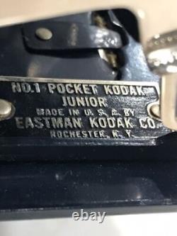 Kodak Pocket Junior #1-A Folding Camera Blue Bellows Vintage 1926