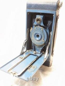Kodak Rainbow Hawkeye Blue Folding Camera #2A Model B 1931-1932. Great Cond. S2