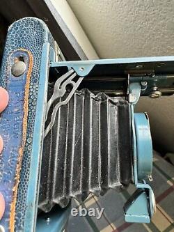 Kodak Rainbow Hawkeye Blue Folding Camera #2A Model B 1931-1932 (RARE) (VINTAGE)