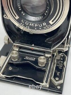 Kodak Recomar Model 18 Folding Camera 105mm Germany c. 1932-40 G800 Case Manual