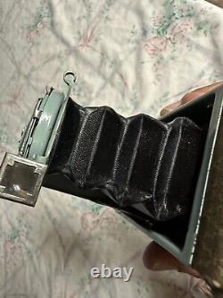 Kodak Vest Pocket Petite Green/Teal Lighting Bolt Folding Camera 1930's VG+