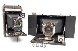 Lot of 2 Antique Kodak Cameras, Autographic Kodak Jr. & No. 3A Folding Brownie