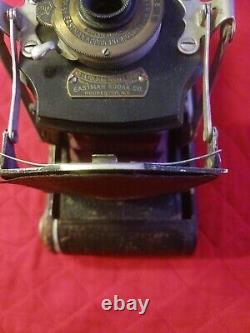 No. 1A Folding Pocket Kodak Model Antique Red Bellow Folding Camera untested