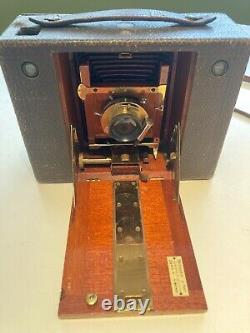 No 4 Cartridge Camera Eastman Kodak 7792 Brass Lens & Red Bellows Original Case