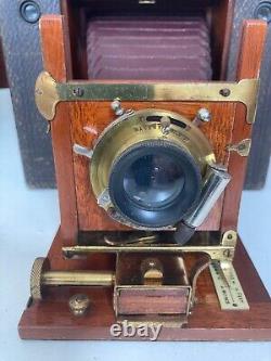 No 4 Cartridge Camera Eastman Kodak 7792 Brass Lens & Red Bellows Original Case