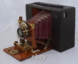 No. 4 Cartridge Kodak Camera Earliest Version with Brass Lens & Red Bellows