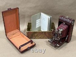 Vanity Kodak Vest Pocket Series III Antique Folding Camera RED withCase & Half Box